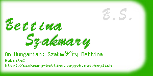 bettina szakmary business card